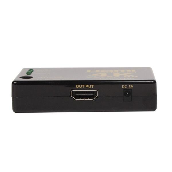 Imagem de Interruptor HDMI 4K com controle remoto Receptor HDMI - preto