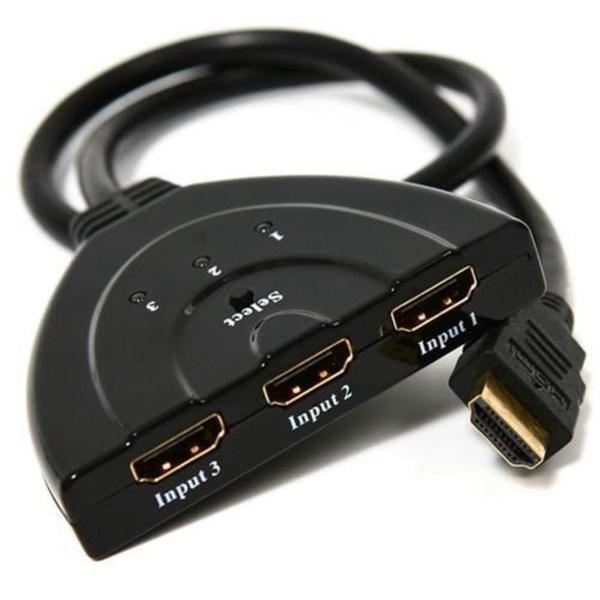 Imagem de Interruptor HDMI de 3 portas com cabo de pigtail, Full HD 1080P