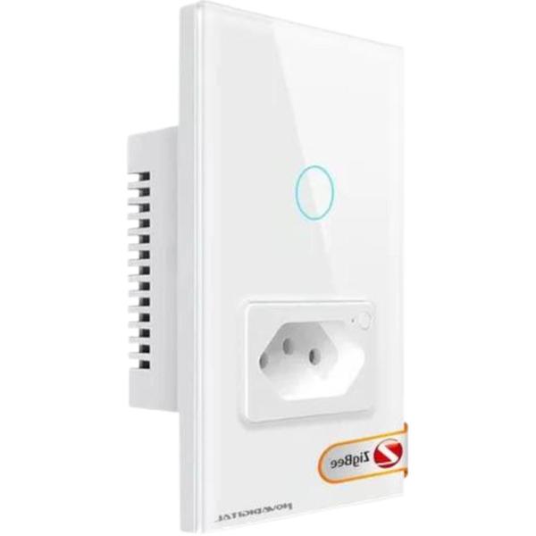 Imagem de Interruptor Inteligente 1 Botão E 1 Tomada Smart Life Repetidor Zigbee