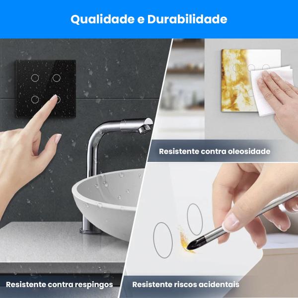 Imagem de Interruptor Inteligente 6 Botões LED Touch Alexa Google 4x4