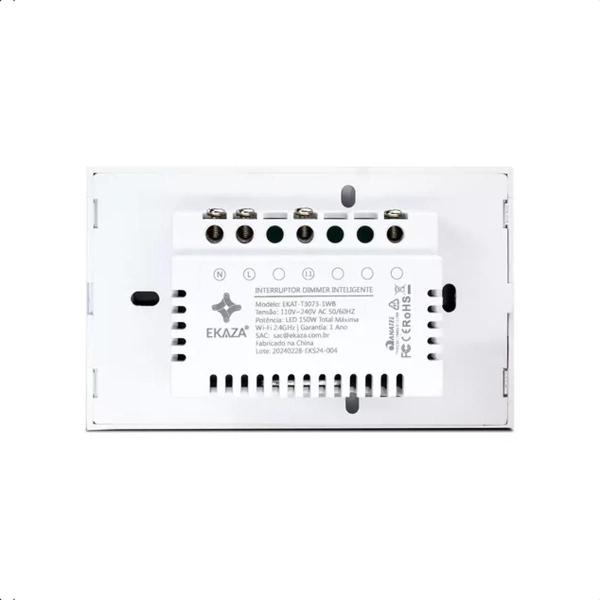 Imagem de Interruptor Inteligente Dimmer Touch 2.5D 1Canal Wifi-Branco