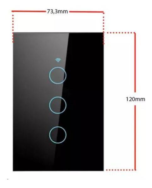 Imagem de Interruptor Inteligente Preto Wifi 3 Botões Touch Avant Neo