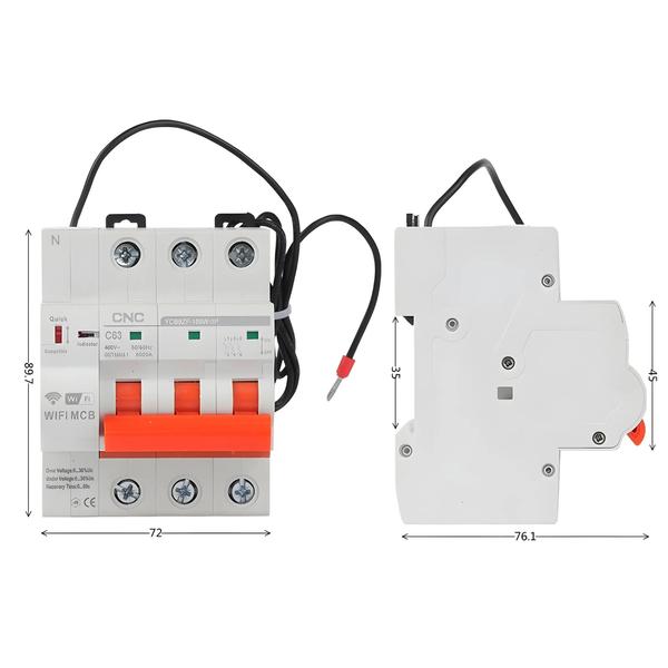 Imagem de Interruptor Inteligente Wi-fi Cnc Ycb9zf 2p3p4p, Proteção Contra Curto-circuito, Interruptor De