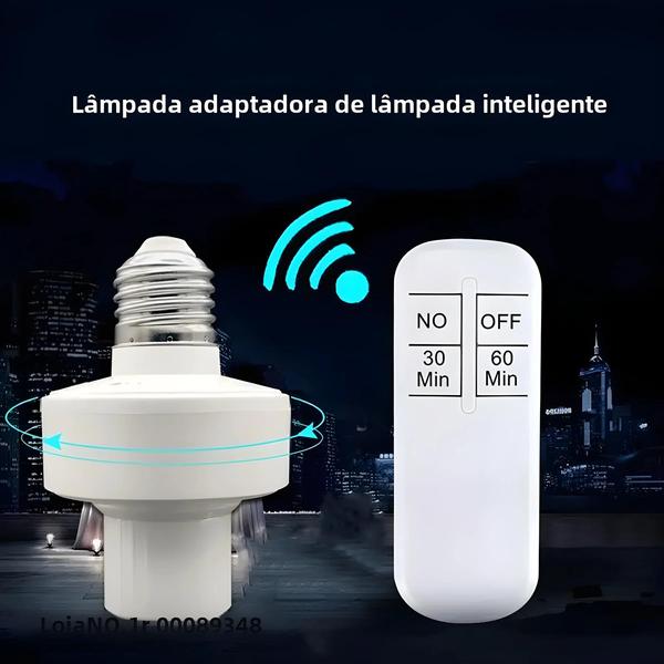 Imagem de Interruptor Inteligente Wi-Fi E27 - Controle Remoto e Temporizador para Lâmpadas LED