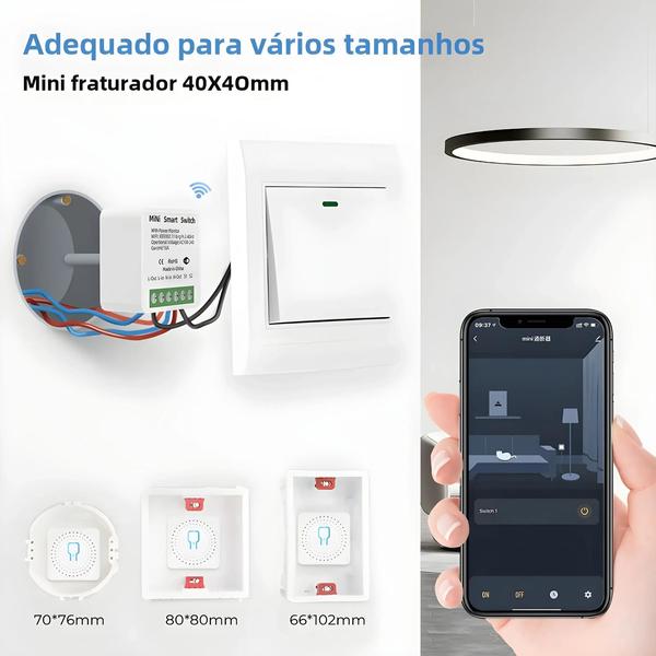 Imagem de Interruptor Inteligente Wi-Fi Mini 16A - Controle Remoto via Alexa