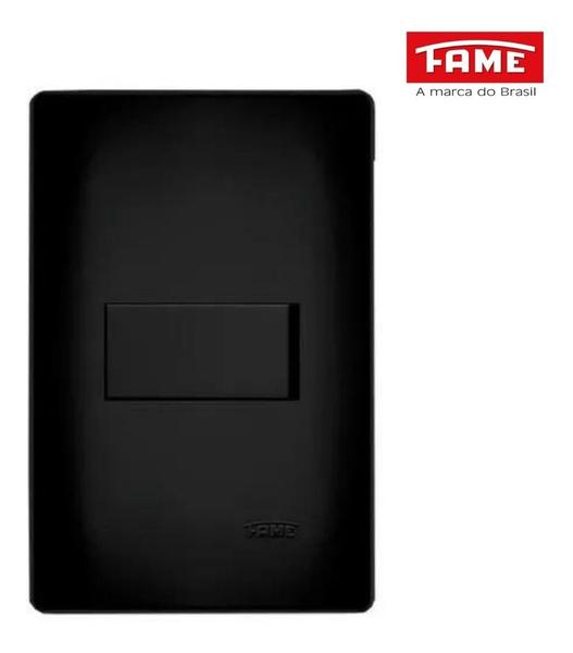 Imagem de Interruptor Paralelo Preto 16A/250V Com Placa Habitat Black - Fame