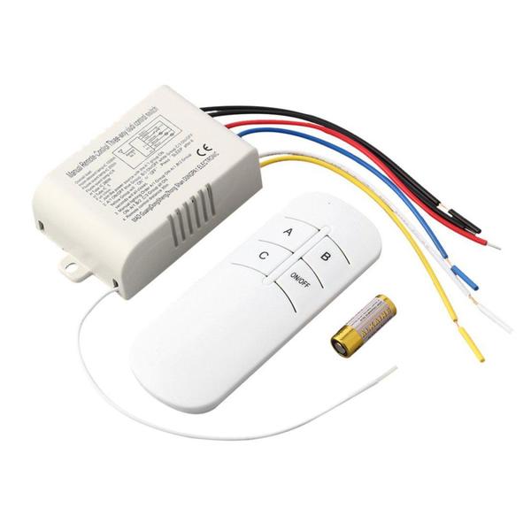 Imagem de Interruptor sem fio de controle remoto 3 Vias Wireless Infravermelho para lâmpada tensão 110~220V