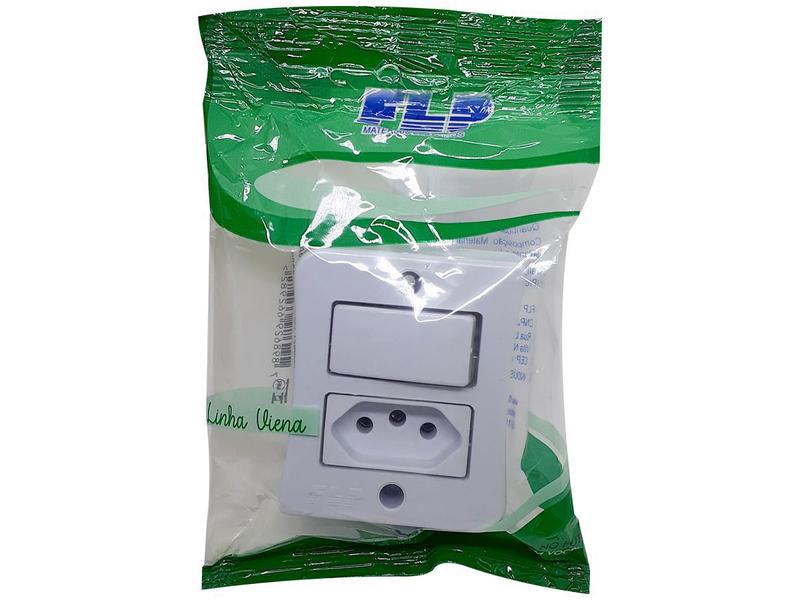 Interruptor Simples 1 Tecla + Tomada 20A 2p+t Sobrepor Externo Com Espelho Branco Linha Viena - EPM ACESSORIOS Imagem de Interruptor Simples 1 Tecla + Tomada 20A 2p+t Sobrepor Externo Com Espelho Branco Linha Viena