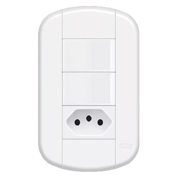 Imagem de Interruptor Simples 16A/250 Volts e 1 Tomada 2P+T 20A/250 Volts Blanc Mais - 11339304 - FAME