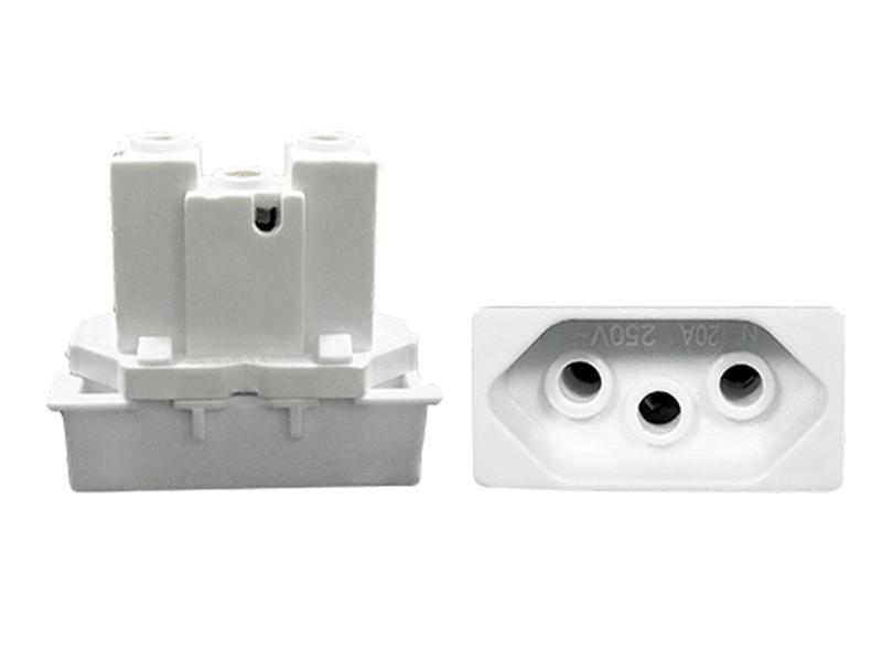 Interruptor Simples 2 Teclas + Tomada 20A 2p+t Com Espelho Branco Linha Dubai - EPM ACESSORIOS Imagem de Interruptor Simples 2 Teclas + Tomada 20A 2p+t Com Espelho Branco Linha Dubai