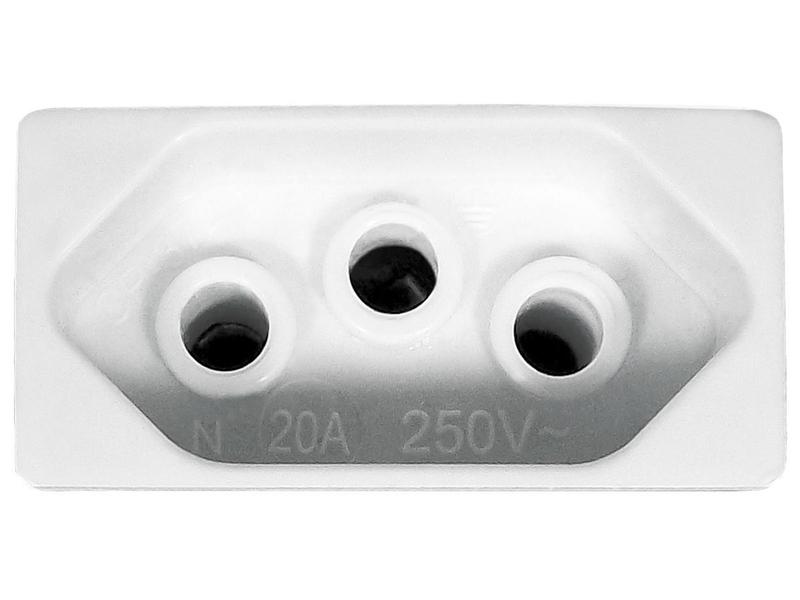 Interruptor Simples 2 Teclas + Tomada 20A 2p+t Com Espelho Branco Linha Dubai - EPM ACESSORIOS Imagem de Interruptor Simples 2 Teclas + Tomada 20A 2p+t Com Espelho Branco Linha Dubai