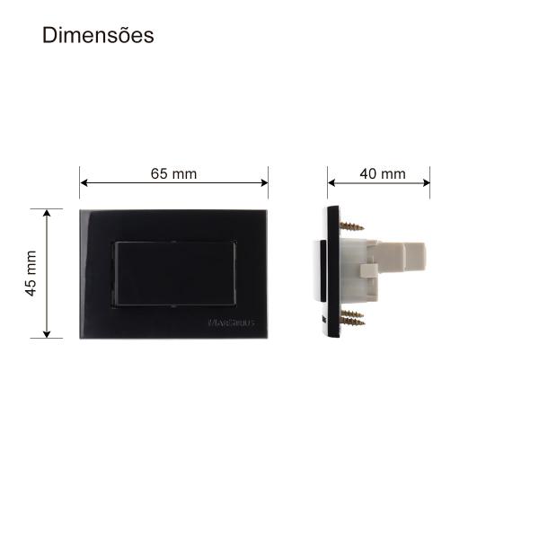 Imagem de Interruptor Simples P/ Moveis Margirius Sleek Preto 10a 250v