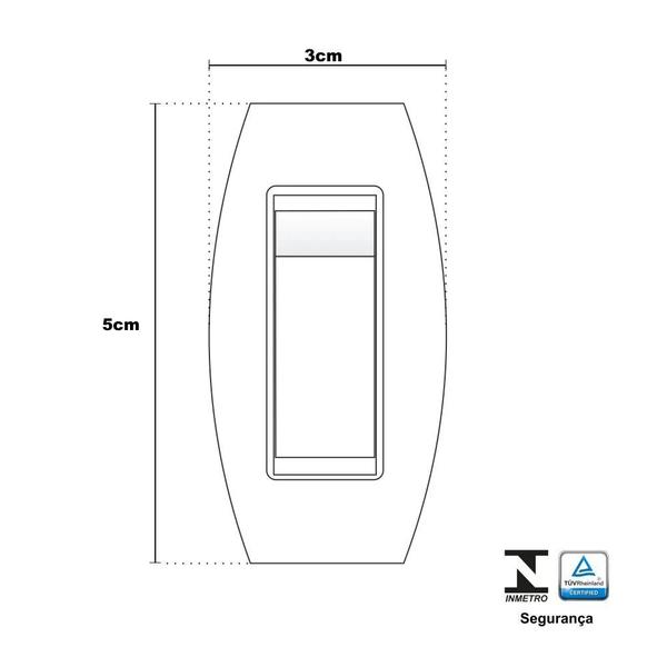 Imagem de Interruptor Simples Tipo Abajur Pêra Meio Fio Cordão 6A 250V