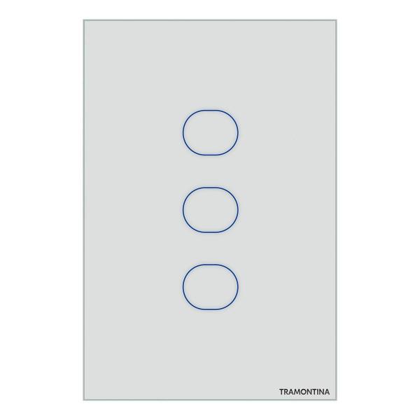 Interruptor Touch Wi-Fi Smart Branco Com 3 Canais Tramontina Imagem de Interruptor Touch Wi-Fi Smart Branco Com 3 Canais Tramontina