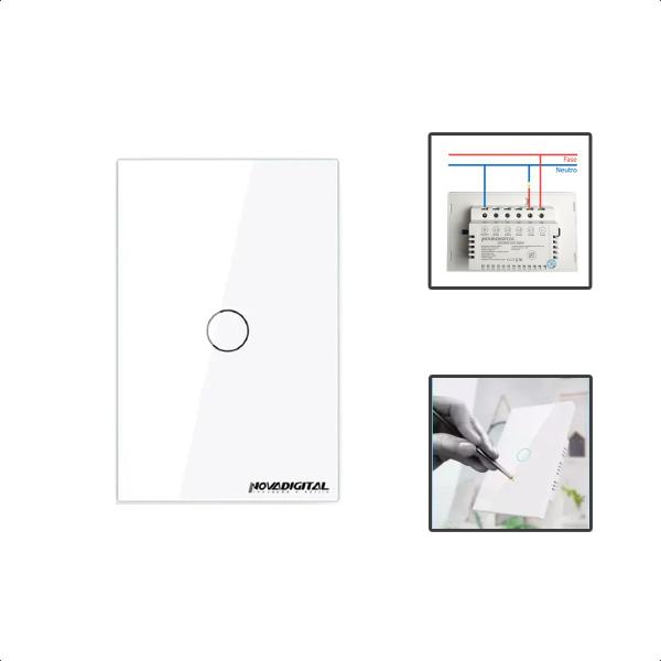 Imagem de Interruptor Zigbee Touch 1 Botão Inteligente 4x2