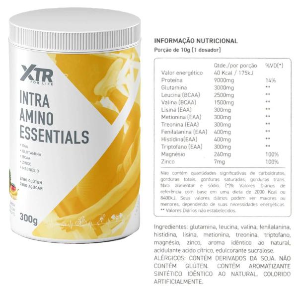 Imagem de Intra Amino Essentials Recuperação Muscular Sabor Frutas Amarelas Zero Açúcar Pote 300g XTR