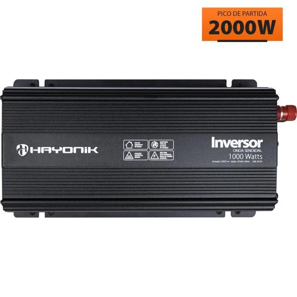 Inversor 12v /127v - 1000w Onda Senoidal - Hayonik Imagem de Inversor 12v /127v - 1000w Onda Senoidal - Hayonik