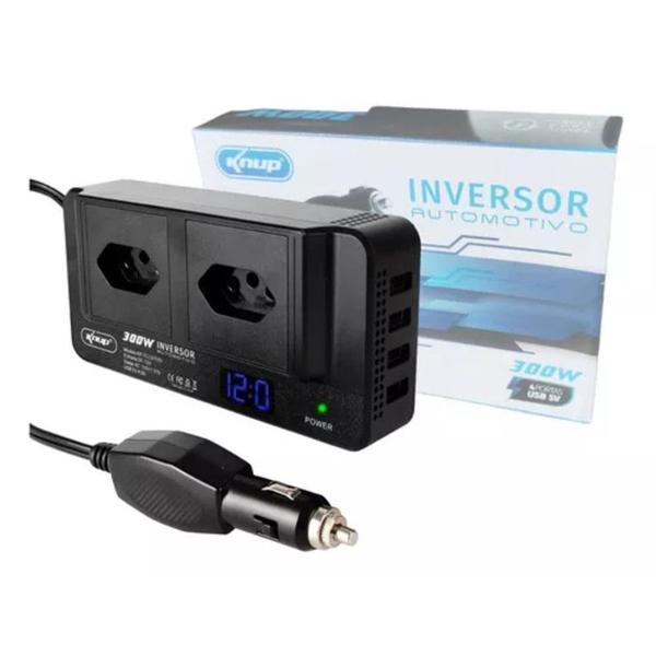 Imagem de Inversor Carro 12v Acendedor P/ Tomada 110v Conversor +4 Usb