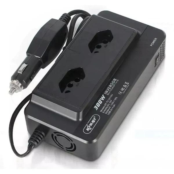 Imagem de Inversor Carro 12v Acendedor P/ Tomada 110v Conversor +4 Usb