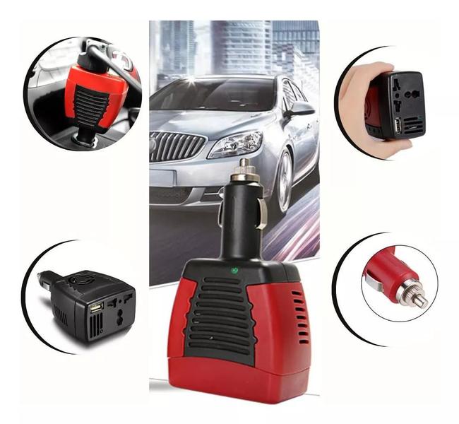 Imagem de Inversor Conversor Carro 150W 12V Para 110V Tomada E Usb Nfe