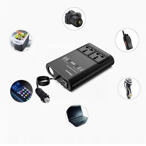 Imagem de Inversor Conversor Tensao Duplo Carro 150W 4 Usb 12V 24V