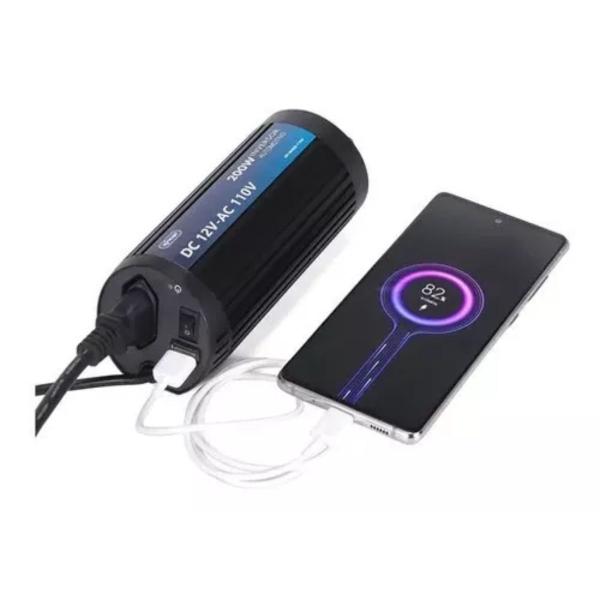 Imagem de Inversor De Energia 12v 110v 200w Tensão Automotivo Usb Knup KP-IN902 