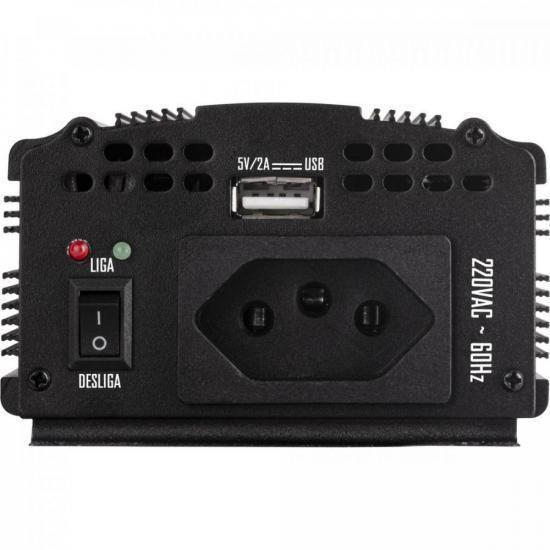 Imagem de Inversor De Onda Modificada 300W 12Vdc/220V Usb Cinza Escuro