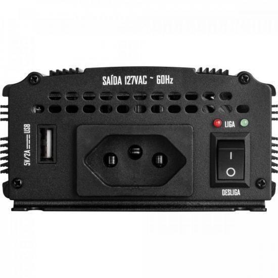 Imagem de Inversor De Onda Modificada 500W 12Vdc/127V Usb Cinza Escur