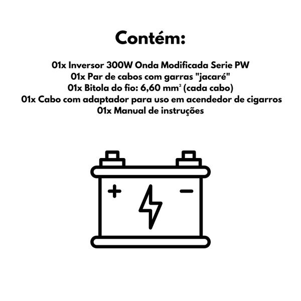 Imagem de Inversor de Onda Modificada Hayonik 300W 12VDC/127V PW11-1 Usb Off Grid - 0000068574