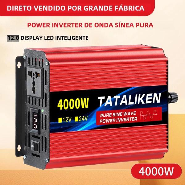 Imagem de Inversor de Onda Senoidal Pura 1000W-4000W - 12V/24V DC para 220V AC 50Hz