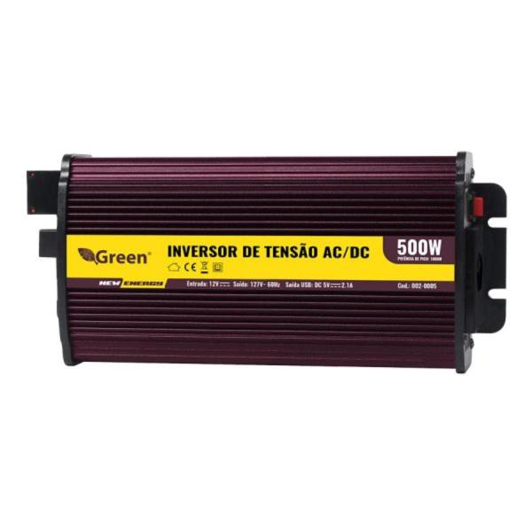 Imagem de Inversor De Tensão 12V 500W Reais Usb 5V 2.1A 110/127V