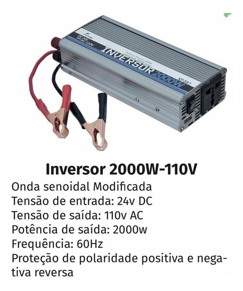 Imagem de Inversor De Tensao 24V 110V 2000W Knup Kp551 Transformador