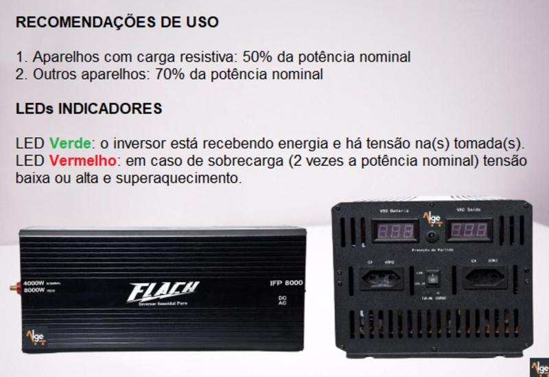 Imagem de Inversor De Tensão Onda Senoidal Pura 8000w De 12v220v IFP8000-1