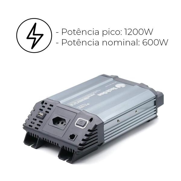 Imagem de Inversor De Voltagem 200W 12V-220V Tech One Versátil E Pratico Para Carregar Objetos Dentro Do Carro Resistente À Àgua