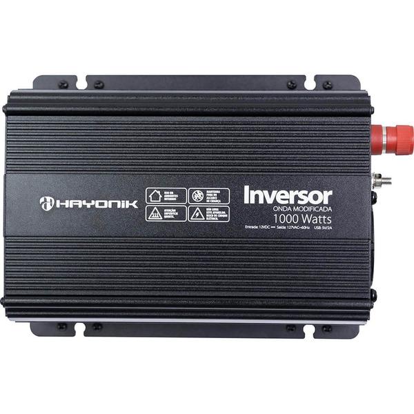 Inversor e Conversor de Tensão Onda Modificada Hayonik 12V para 127V 1000W Com Saída USB 67210 Imagem de Inversor e Conversor de Tensão Onda Modificada Hayonik 12V para 127V 1000W Com Saída USB 67210