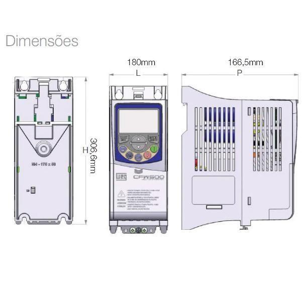 Imagem de Inversor Frequência Weg Cfw500 15Cv 380V 24A Entrada