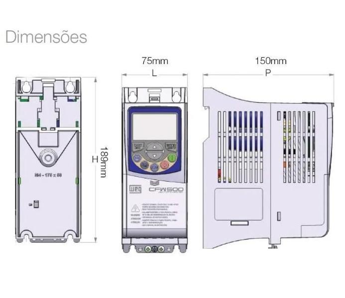 Imagem de Inversor Frequência Weg Cfw500 Geração 2 3Cv 380V 6,1A