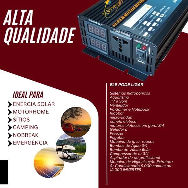 Imagem de Inversor Onda Senoidal Pura 5000w 24v 110v 127v 60hz