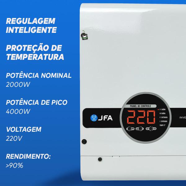 Imagem de Inversor Solar Tensão Senoidal Energia 2000W 24V P/ 220V JFA