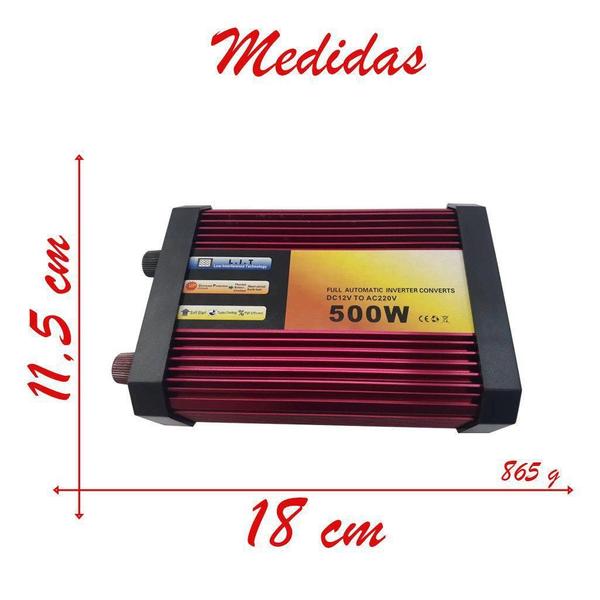 Imagem de Inversor Tensão 500W 12V Para 220V Veicular Transformador Co