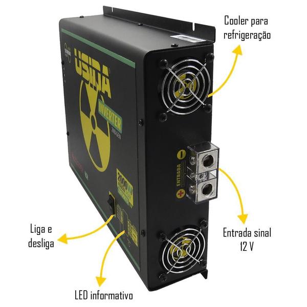 Imagem de Inversor Tensão Senoidal Usina Inverter 2000W 12 Volts 120V