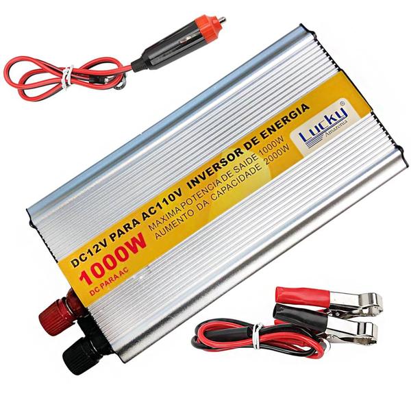 Imagem de Inversor Veicular 1000w 12v Para 110v Conversor Transformador Tensão