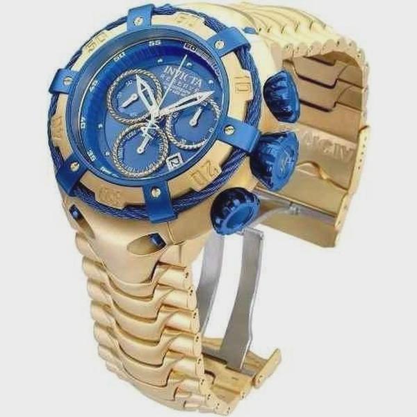 Invicta Bolt 21361 Dourado Azul Masculino Relogio Masculino Parceiro Muvucavideolocadora