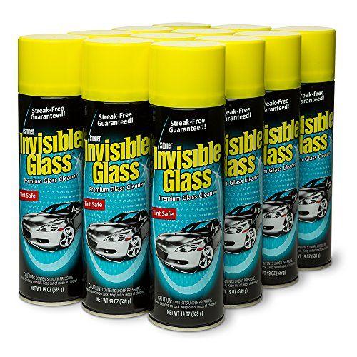 Imagem de Invisible Glass 91164-12PK 19-Ounce Premium Glass Cleaner for Auto and Home é livre de amônia e deixa um brilho sem estrias com ação de espuma de limpeza profunda segura para janelas coloridas, pacote de 12