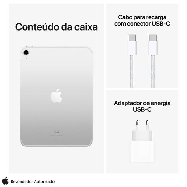 Imagem de iPad (10ª geração) Apple A14 Bionic (10,9", Wi-Fi + Cellular, 64GB) - Prateado