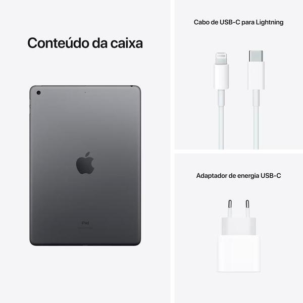 Imagem de iPad 9º Geração Apple, 10.2", 64GB, A13 Bionic, WiFi, Câmera 8MP, iPadOS 15, Cinza Espacial - MK473BZ/A