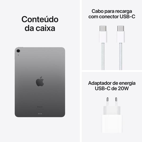 Imagem de iPad Air Apple Processador M2 (11", Wi-Fi, 128GB) Cinza-Espacial