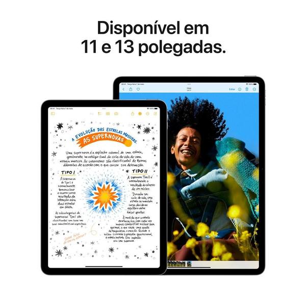 Imagem de iPad Air Apple, Tela 11", 256GB, Chip M2, Wi-Fi, Câmera Traseira 12MP, iPadOS 17, Estelar - MUWJ3BZ/A