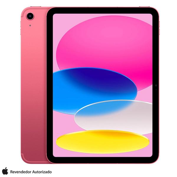 Imagem de iPad Apple (10ª Geração) A14 Bionic (10,9, Wi-Fi + Cellular, 64GB) - Rosa