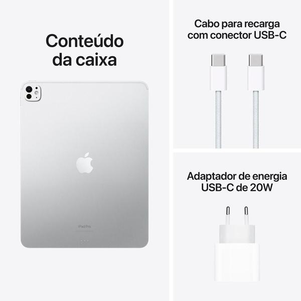 Imagem de iPad Pro de 13 polegadas Wi-Fi 256GB com vidro convencional - Prateado